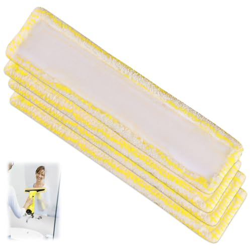 APOMOONS Ersatzmikrofaser für Kärcher 4 Stück Mikrofaser Wischbezug Fenstersauger zubehör Pads für Kärcher WV2 WV5 WV6 Plus Premium WV50 WV6 WV70 WV75 WV55 WV60 2.633-130.0