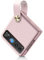 COQUE Étui pour Motorola Razr 40,étui de téléphone à Anneau de lanière en Soie Mince avec Support vidéo à Anneau,étui de téléphone Pliable pour Motorola Razr 40 5G-Rose