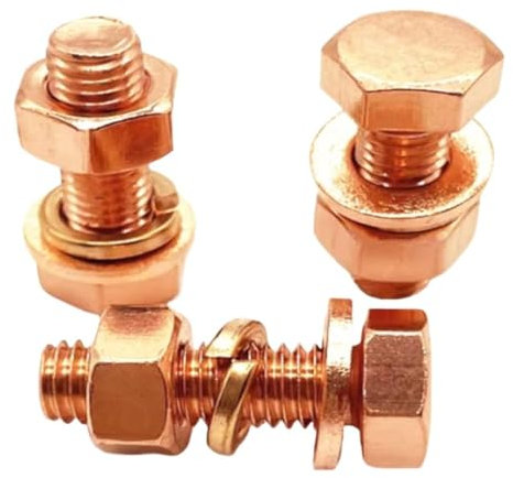 Foyoram Vite esagonale M3-M16 T2 in rame puro, disco dado, bullone conduttivo in rame rosso (M10 1set, 25 mm)