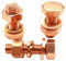 Foyoram Vite esagonale M3-M16 T2 in rame puro, disco dado, bullone conduttivo in rame rosso (M10 1set, 25 mm)