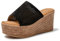 JOMIX Ciabatte Donna Estive Sandali Zeppa Alta Eleganti da Mare Pantofole Comode per Estate Casa Spiaggia SD9097 (Nero,41)