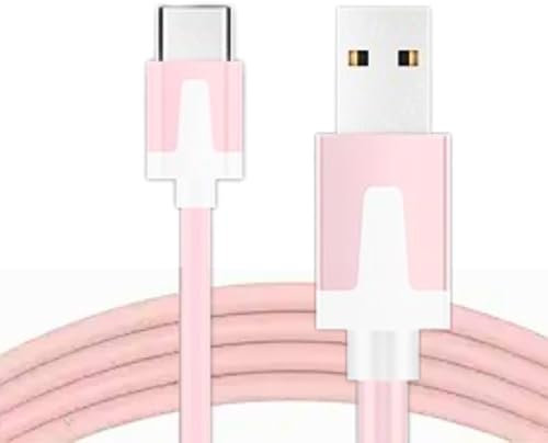 DEEPMARK 1M Type C Cable Fast Charging Cable, USB C Charger Cable, Compatible with Samsung Galaxy S22 S21 Ultra S10 S9 S8 A12 A20e, Huawei P40 P30, Pixel, Type-C to USB Port Flat Lead, PINK