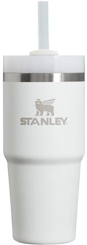 Stanley Quencher H2.0 FlowState vakuumisolierter Trinkbecher aus Edelstahl mit Deckel und Trinkhalm, für Wasser, Eistee oder Kaffee, Smoothies und mehr, Frost, 414 ml.