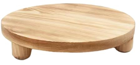 kowaku Support sur Pied en Bois, Plateau élévateur, comptoir de Cuisine, Table de Ferme, rehausseur décoratif pour Exposition de gâteaux végétaux d'intérieur, Brun Clair