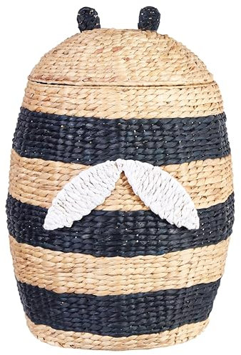 Panier de Rangement en Fibres de Jacinthe d'Eau Ton Naturel 48 cm en Forme d'Abeille Knysna
