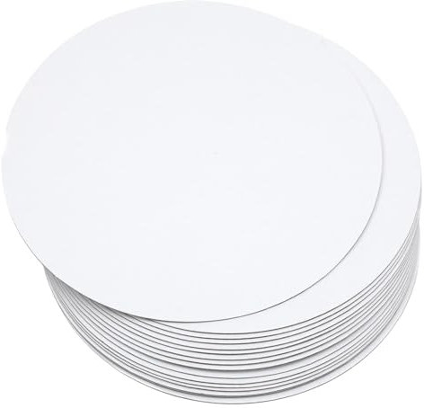 Gcardist 25 Stück Weiße Kuchenbretter Rund 30 cm Kreise Runden Basis Lebensmittelqualität Pappe Kuchenplatte (Dünner, aber stärker, 12 inch)