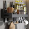 ZOKT Spice Racks - Wall Mounted Holder for Kitchen Utensils, Black, 40cm