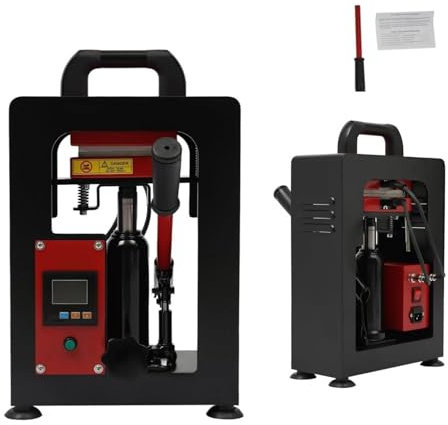 Presse à chaud hydraulique portable Presse à chaud hydraulique portable de 5 tonnes Presse à chaud manuelle de 900 W Plaque chauffante double de 2,4 '' x 4,7 '' avec minuterie de contrôleur LSD Presse