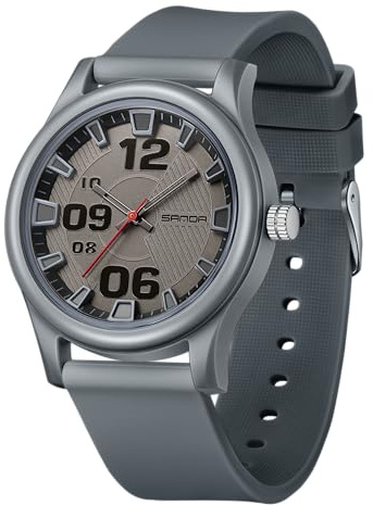 Wasserdichte Armbanduhr für Männer, Frauen, Jungen und Mädchen, analog, Militär, Sport, Unisex, leicht ablesbares Zifferblatt, Silikonband