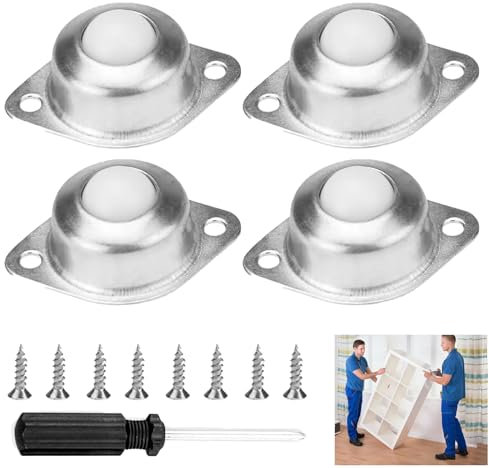 4 Stück Möbelrollen Klein, 15mm 360° kleine rollen für möbel mini, Weit Anwendbar und Langlebig Rollen für Küchengeräte, Für Wohn- und Bürozubehör, Komfortables und Verstellbares Möbelzubehör