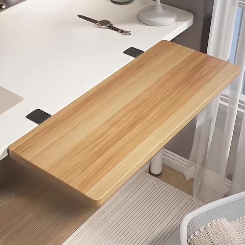 Desktop Extender Tray, 20/24*40/50/60/70/80/90/100/120cm Computer Desk Extension Board, Ergonomic Keyboard Platform Desktop Extender, Easy-to-install Keyboard Stand for Office Desks(Khaki,40*20cm)