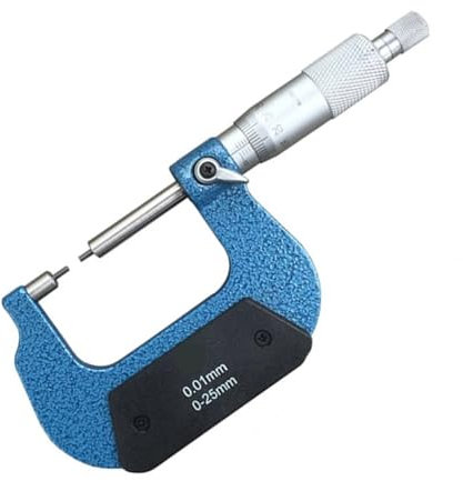 EDEDE Micromètre, Micromètres à cannelures Micromètre à Filetage mesurant 0-25-50-75-100 mm Micromètre extérieur Micromètres universels Outil de Mesure de l'étrier(0-25MM B)