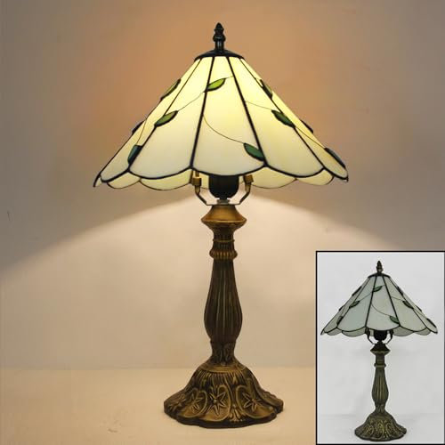 Chao Zan Tischlampe, Buntglas Lampenschirme Schlafzimmer Lampe Nachttischlampe, Retro Jugendstil Tischleuchte, Lesen Vintage Schreibtischlampe (C)