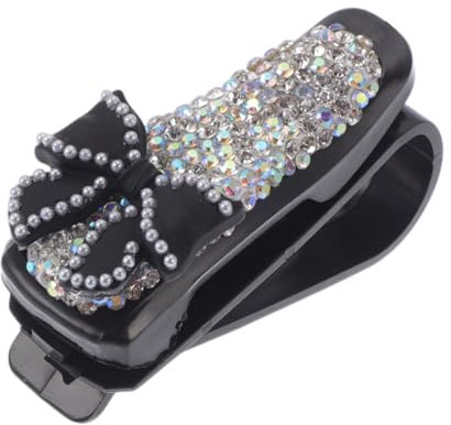 Hihaha Clip per Occhiali da Sole per Auto Universale Porta Occhiali da Sole per Parasole ABS, Bianco Diamante 6.5x3cm 1 Pezzo