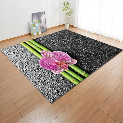Waschbare Teppiche Schwarzer Grüner Bambus Teppich Wohnzimmer Kurzflor rutschfeste Waschbar Schlafzimmer Restaurant Indoor Outdoor Teppiche Gegend Kinderzimmer Carpet 60x110 cm