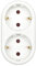 Enchufe de pared - doble frontal con toma de tierra, color blanco, ideal para facilitar la conexión de dispositivos eléctricos en cualquier espacio.* #*