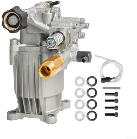 ZAMETTER Pompe de rechange pour nettoyeur haute pression - Tige de 1,9 cm - 3400 PSI - 2,5 GPM - Pompe de lavage à pression horizontale - Pompe robuste pré-remplie d'huile pour moteur de 180 à 225 cc