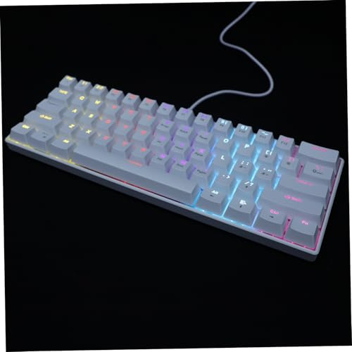 Happyyami Rgb Backlit Mechanical Gaming Keyboard Keys Compact Design for PC Laptop Enhanced Visibility for Gamers and Professionals White Mechanical Keyboard