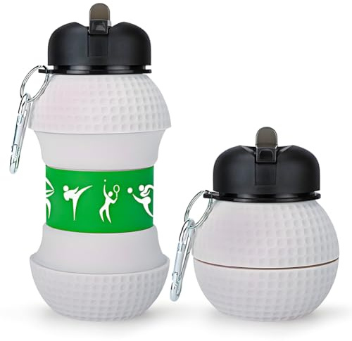 SYTTNUM Golf Bouteille d'eau pour enfants, Bouteille d'eau de Sport Pliable,Gourde Golf, Gourde pliable pour l'école, les loisirs et le spor(550ml)
