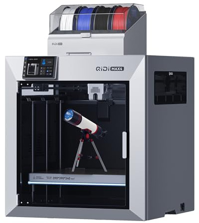 QIDI MAX4 Combo 3D-Drucker mit QIDI Box, 390x390x340mm Großes Bauvolumen | Mehrfarbdruck & Industriematerialdruck, 800 mm/s Höchstgeschwindigkeit, 65°C Beheizte Kammer, AI-Kamera, Auto-Levelingefert.