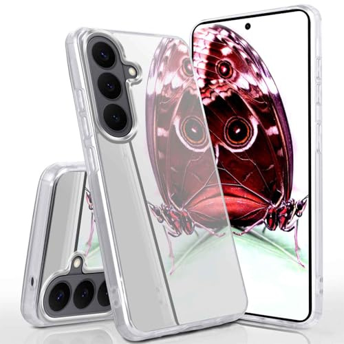 moex Mirror Case für Samsung Galaxy S26 Hülle mit Spiegel und erweitertem Kantenschutz aus Silikon, Handyhülle verspiegelte Rückseite, Stylische Handy Schutzhülle dünn, Silber