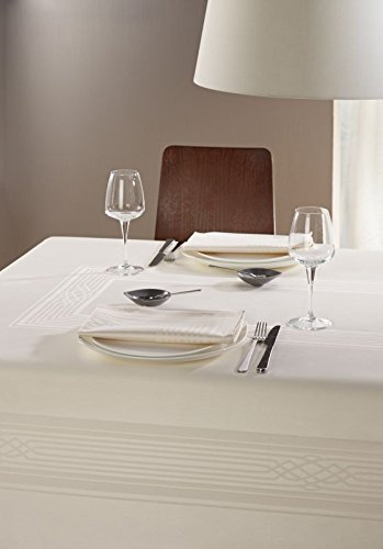 Curt Bauer Damast Tischwäsche 3405 Fuga 80x80cm, Farbe weiß