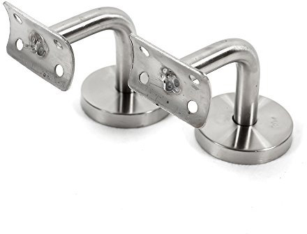 2 Sets of Handrail Stair Wall Brackets Hand Rail Bannister Bracket Stainless Steel