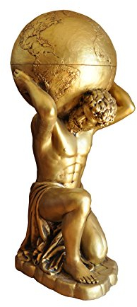 Antikes Wohndesign Griechische Möbel Atlas Globus Bar Griechische Figur