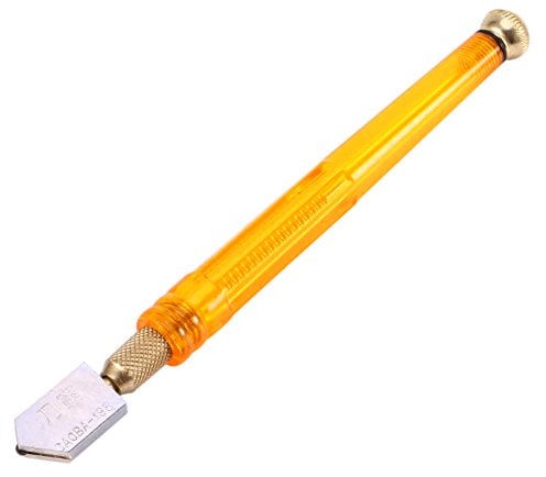 Glass Cutter, Anti-Slip Metal Handle Hard Alloy Glass Cutter DIY Tile Mirror Cutting Knife Craft Tool for 6-12mm