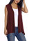 Veste sans Manches à Manches Longues pour Femmes, Gilet Léger et Léger (XL, Wine Red)