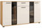 Mirjan24 Kommode Salsa Anrichte Highboard Sideboard Schrank Naturtöne Mehrzweckschrank Wohnzimmerschrank, Anrichte (ohne Beleuchtung, Eiche Artisan/Weiß)