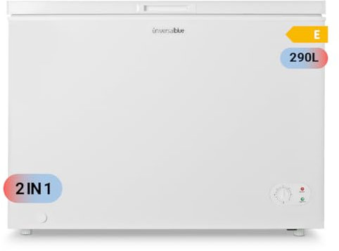 UNIVERSALBLUE Congelador Arcón Blanco 244L 2 en 1 | Congelador Horizontal | E | 4* | Control Mecánico | Doble Función | Sistema Silencioso | Fast Freezing | Envío y Subida a Planta Incluído