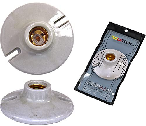 ISOLATECH 1pc E27 douille murale en céramique avec trous de forage LED lampes à économie d'énergie (max.250V/4A) lampes Accueil installation plafond support cuisine réfrigérateur salle de bains