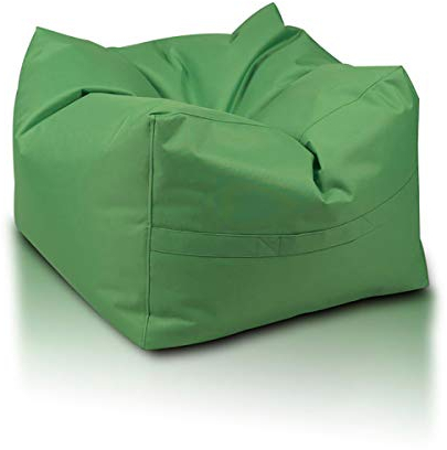 Ecopuf Sitzwürfel für den Außenbereich aus wasserdichtem Polyester, abnehmbarer Bezug, gefüllt mit Polystyrol-Kugeln