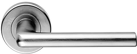 Serozzetta Eden Door Handles on Round Rose - Satin Chrome