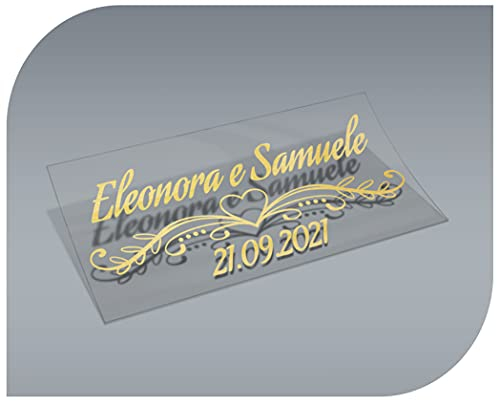 CrisPhy - Adesivi personalizzati per matrimonio, con nome e data, etichette adesive per inviti, matrimoni, battesimi, fidanzamenti, comunioni, compleanni, feste, vintage, timbri (modello 12)