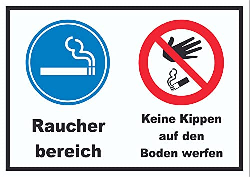 HB-Druck Schild Raucherbereich Boden verboten A2 (420x594mm)