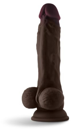 Shaft Model A 21,59 cm Liquid Silicone Dong With Balls Mahogany Black