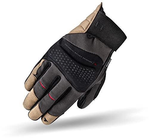 SHIMA AIR 2.0 Men Motorradhandschuhe Herren - Belüftete, Sommer Handschuhe aus Mesh mit Knöchel und Finger Protektoren, Verstärkte Handfläche (Braun, S)