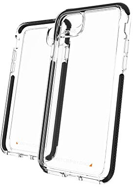 ZAGG Gear 4 Santa Cruz D30 Protective Case for iPhone SE (Gen. 3, 2, 1)/8/7/6s/6, Wireless Charging, Shockproof, MagSafe, (Clear w Black trim)
