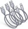 eyjiew 0.5m 3Pack Short USB C Cable, USB A to Type C Charger Cable 3A Fast Charging Nylon Braided Lead Compatible for Galaxy S25 S24 S21 S20 S9 S10 S8 Plus, Z Flip Fold 3 4,iPhone 15 16 Pro