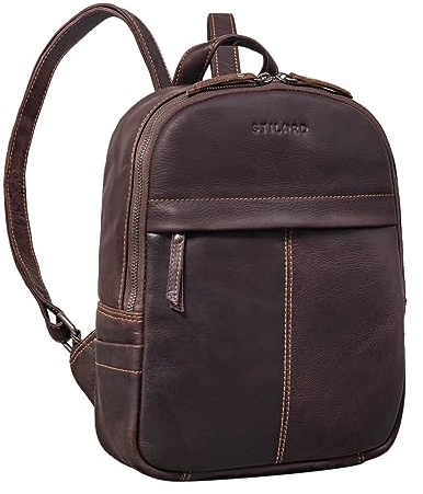 STILORD 'Ajanita' Damen Leder Rucksack Klein Vintage Frauen Daypack City Backpack Elegant Kleiner Lederrucksack Shopping Tagesrucksack Echtleder, Farbe:torres - braun