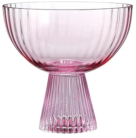 slant collections Beveled Champagne Coupe Glass, 7-Ounce, Light/Dark Pink
