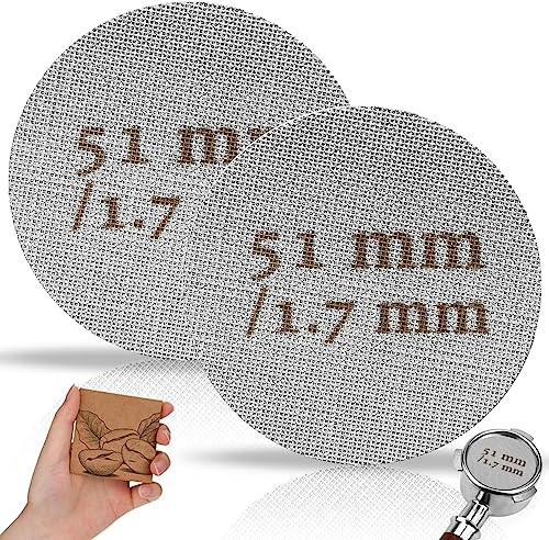 Puck Screen 51mm, Puck Screen 51 Puck Sieb Mellbree 2 Stück Gesinterte Kaffeefilter für Espresso Coffee Siebträger Zubehör 1.7mm Dicke 150μm Edelstahl 316 Wiederverwendbar Rostfreir Rostfrei
