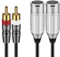 J&D Cavo da 2 RCA a 2 XLR Maschi, Sbilanciato Doppio Maschio XLR a RCA, Collegamento per Altoparlanti, Amplificatori, Sistemi Audio Stereo HiFi, 1,8 Metri