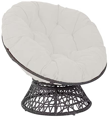 Morbuy Papasansessel Kissen Sitzauflage, Spritzwassergeschützt Rundes Dicke Stuhlkissen Bequem & Weich Sitzkissen Hängesessel für Indoor Outdoor Garten Stuhlauflage (40x40C,Weiß)