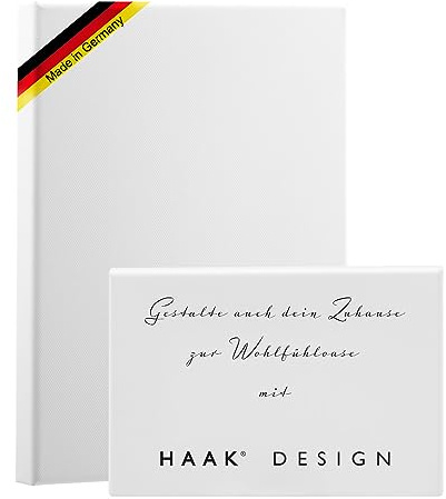 HaakDesign Bespannter Keilrahmen (unbedruckt), 100x200cm, 260g/m² (100% PES), 18 mm (Standard) Leinwand