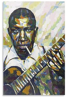 NgAnoh Robert Johnson Master of Blues Wandkunst Poster Geschenke Leinwand Malerei Wandkunst Dekorative Bild Drucke Moderne Dekor 40 x 60 cm