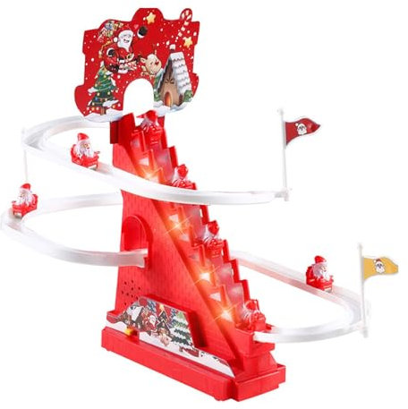 Fenteer Elektrische Kletterleiter Weihnachtsmann, Weihnachtsmusik-Figur, Party-Dekoration, Geschenk, Weihnachtsmann-Kletterleiter für Neujahrsgeschenke für, Stil A