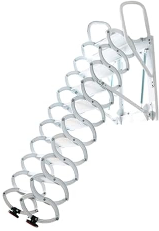 EYPKPL Attic Stairs Manual Attic Loft Stairs Space-saving Loft Ladder Narrow Wall-mounted Attic Ladder Pull-down Folding Ladder